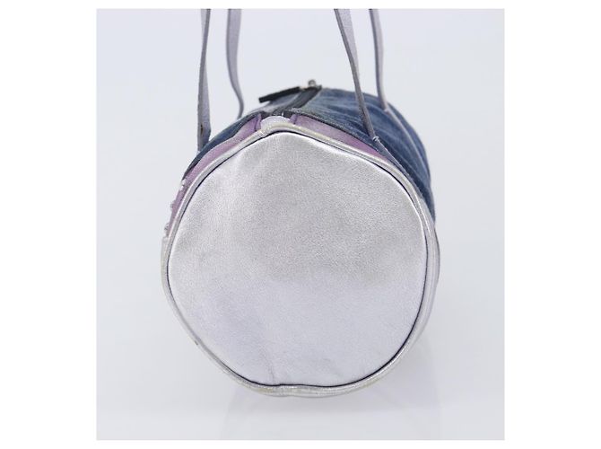 Miu Miu Hand Bag Suede Navy Silver - vista 4