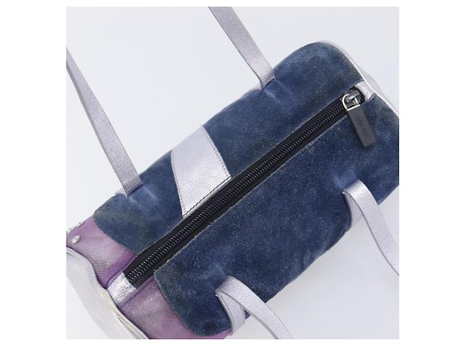 Miu Miu Hand Bag Suede Navy Silver - vista 6