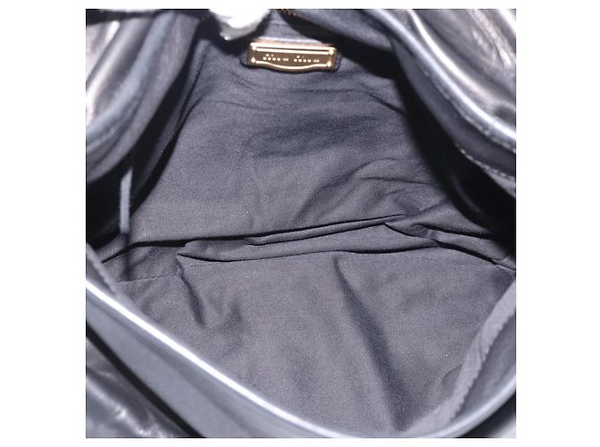 Miu Miu Gathered Hand Bag Leather 2way Black Gold - vista 11