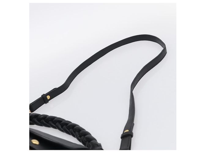 Miu Miu Gathered Hand Bag Leather 2way Black Gold - vista 15