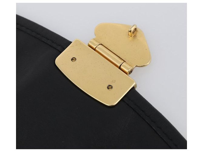 Miu Miu Gathered Hand Bag Leather 2way Black Gold - vista 22