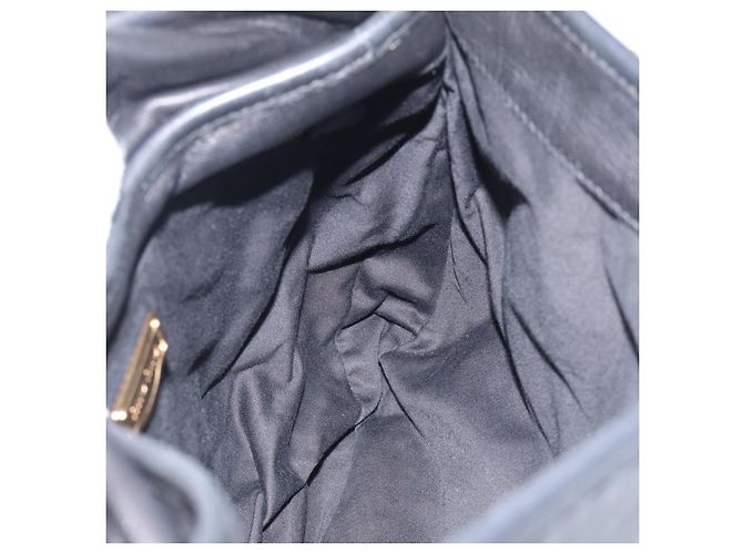 Miu Miu Gathered Hand Bag Leather 2way Black Gold - vista 25