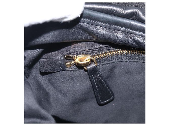 Miu Miu Gathered Hand Bag Leather 2way Black Gold - vista 27