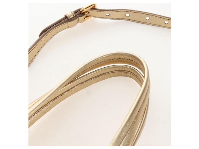 PRADA Hand Bag Leather 2way Gold - vista 14