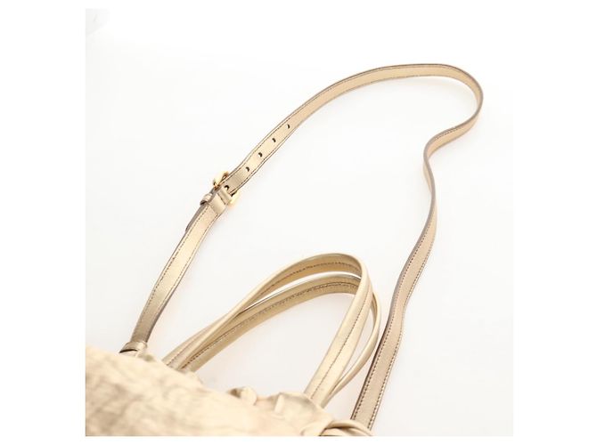 PRADA Hand Bag Leather 2way Gold - vista 15