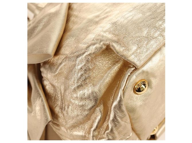 PRADA Hand Bag Leather 2way Gold - vista 16