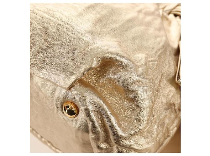 PRADA Hand Bag Leather 2way Gold - vista 17