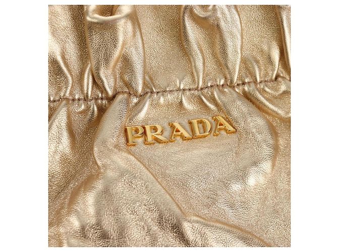 PRADA Hand Bag Leather 2way Gold - vista 21
