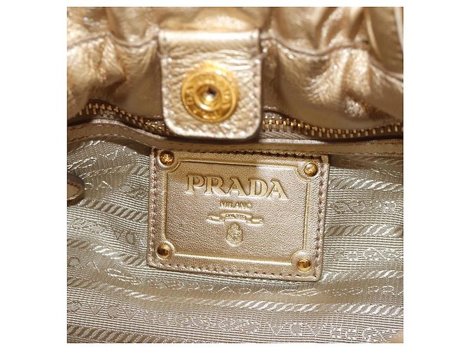 PRADA Hand Bag Leather 2way Gold - vista 23