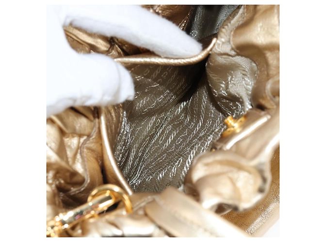 PRADA Hand Bag Leather 2way Gold - vista 27