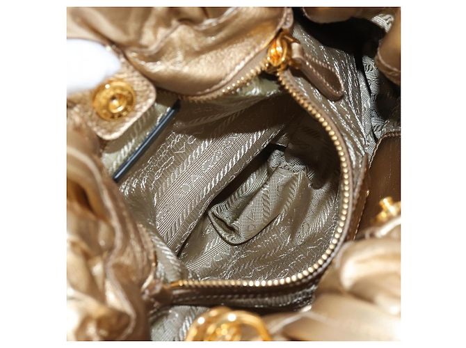 PRADA Hand Bag Leather 2way Gold - vista 29
