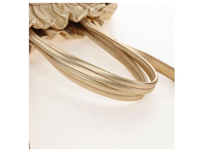 PRADA Hand Bag Leather 2way Gold - vista 7
