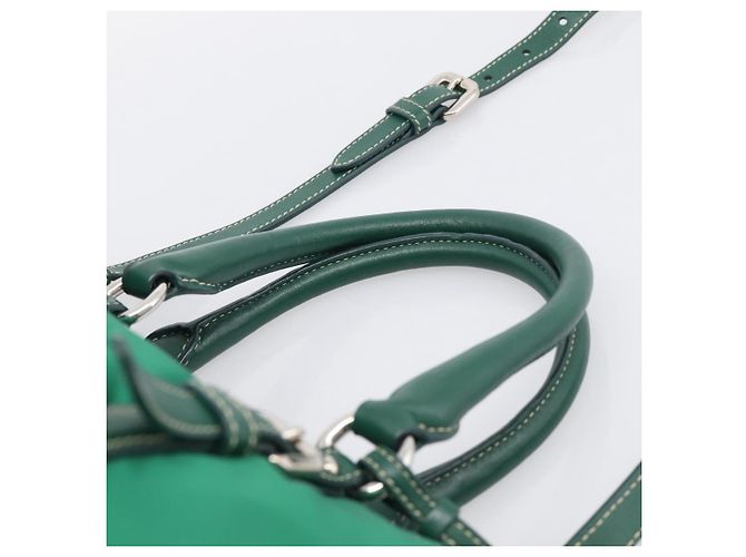 PRADA Handtasche Nylon 2way Grün Silber - Ansicht 14