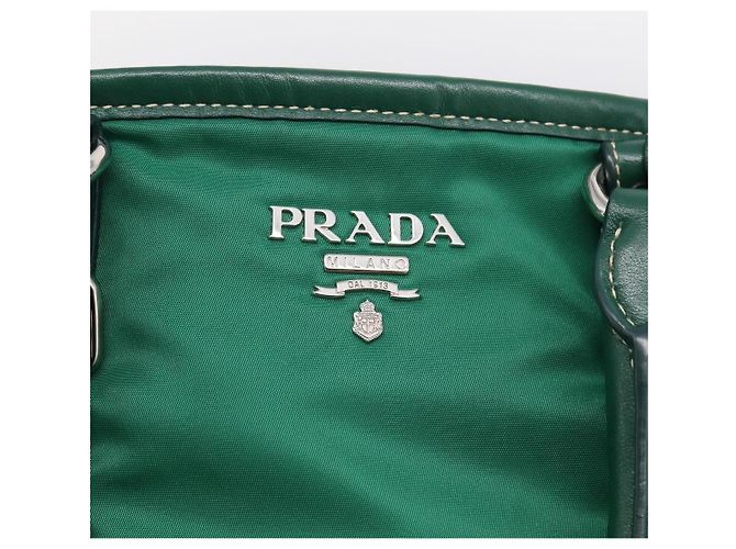 PRADA Handtasche Nylon 2way Grün Silber - Ansicht 20