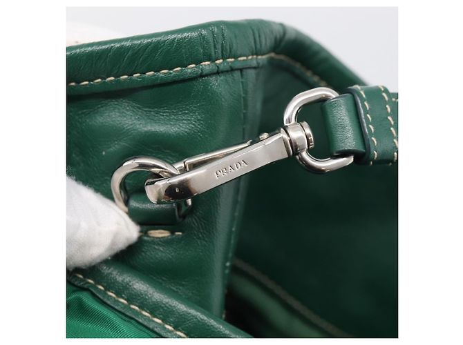 PRADA Handtasche Nylon 2way Grün Silber - Ansicht 22