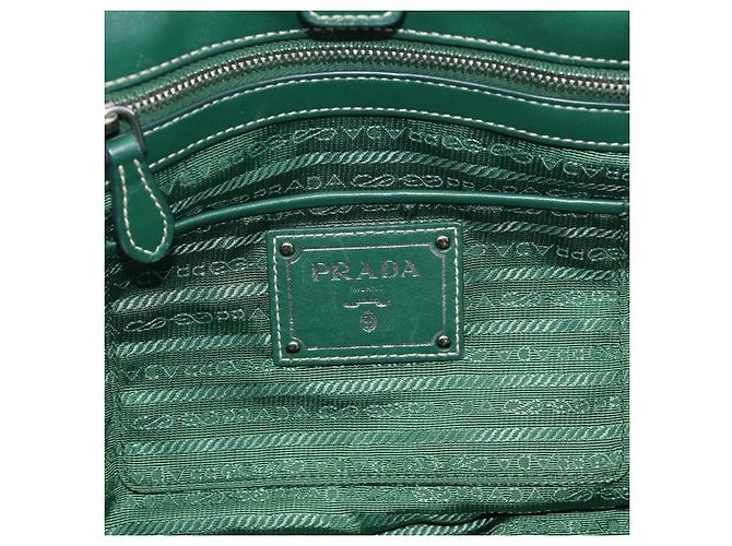 PRADA Handtasche Nylon 2way Grün Silber - Ansicht 23