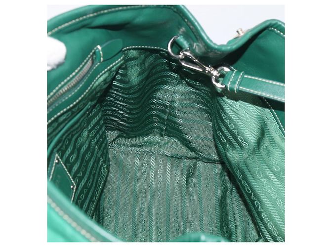 PRADA Handtasche Nylon 2way Grün Silber - Ansicht 24