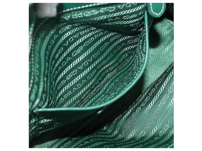 PRADA Handtasche Nylon 2way Grün Silber - Ansicht 28