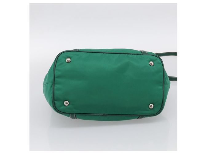 PRADA Handtasche Nylon 2way Grün Silber - Ansicht 5