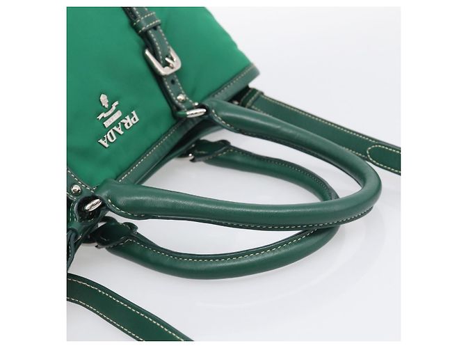 PRADA Handtasche Nylon 2way Grün Silber - Ansicht 7
