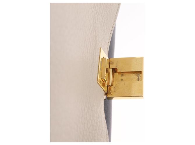 Trapèze Céline CELINE Trapeze Hand Bag Leather 2way Beige Gold - vista 22