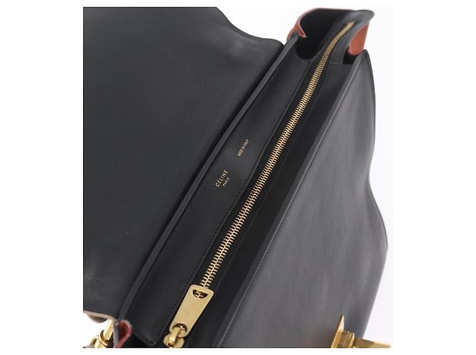 Trapèze Céline CELINE Trapeze Hand Bag Leather 2way Beige Gold - vista 25
