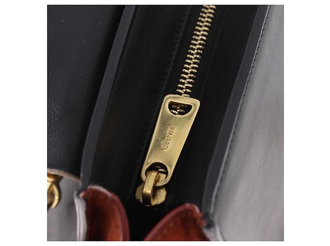 Trapèze Céline CELINE Trapeze Hand Bag Leather 2way Beige Gold - vista 26