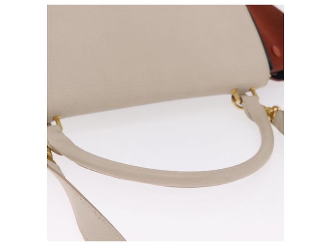 Trapèze Céline CELINE Trapeze Hand Bag Leather 2way Beige Gold - vista 7