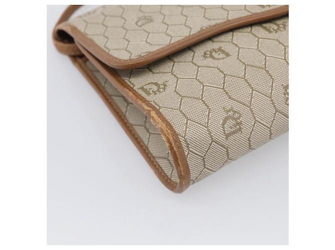 Christian Dior Honeycomb Canvas Shoulder Bag PVC Beige Gold - vista 11