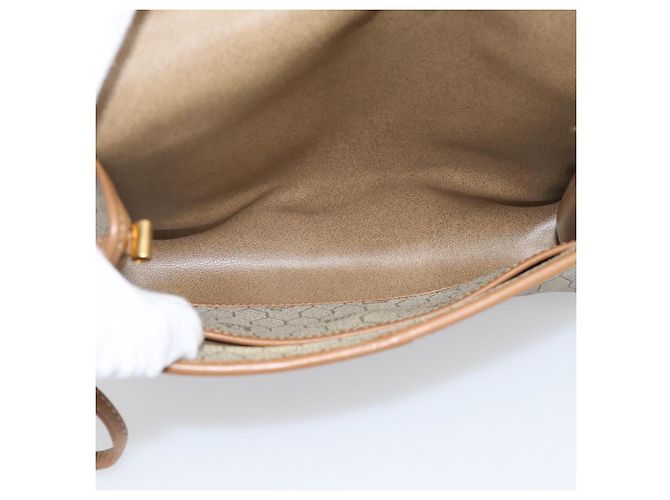 Christian Dior Honeycomb Canvas Shoulder Bag PVC Beige Gold - vista 17