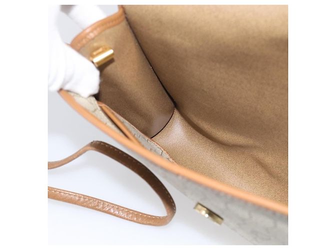 Christian Dior Honeycomb Canvas Shoulder Bag PVC Beige Gold - vista 19