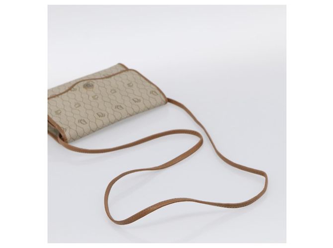 Christian Dior Honeycomb Canvas Shoulder Bag PVC Beige Gold - vista 7