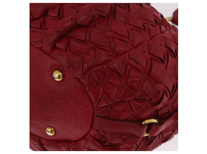 Miu Miu Hand Bag Leather Red Gold - vista 18
