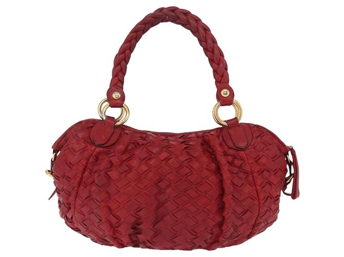 Miu Miu Hand Bag Leather Red Gold - vista 2