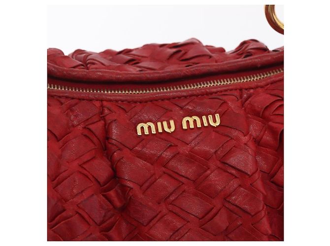 Miu Miu Hand Bag Leather Red Gold - vista 20