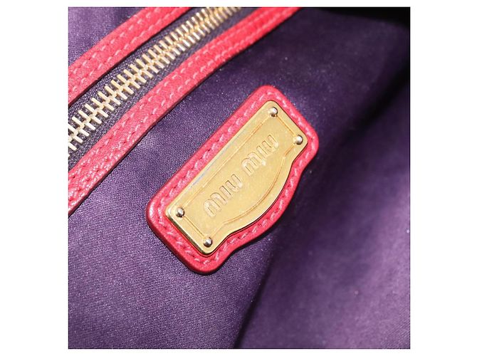 Miu Miu Hand Bag Leather Red Gold - vista 21