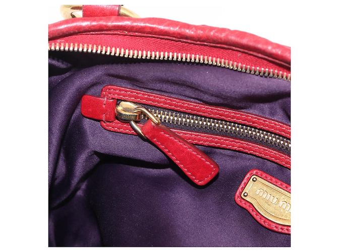 Miu Miu Hand Bag Leather Red Gold - vista 24
