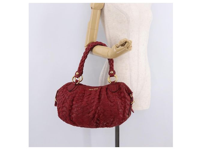 Miu Miu Hand Bag Leather Red Gold - vista 26