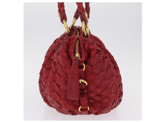 Miu Miu Hand Bag Leather Red Gold - vista 4