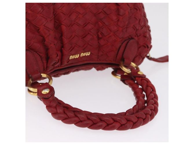 Miu Miu Hand Bag Leather Red Gold - vista 7