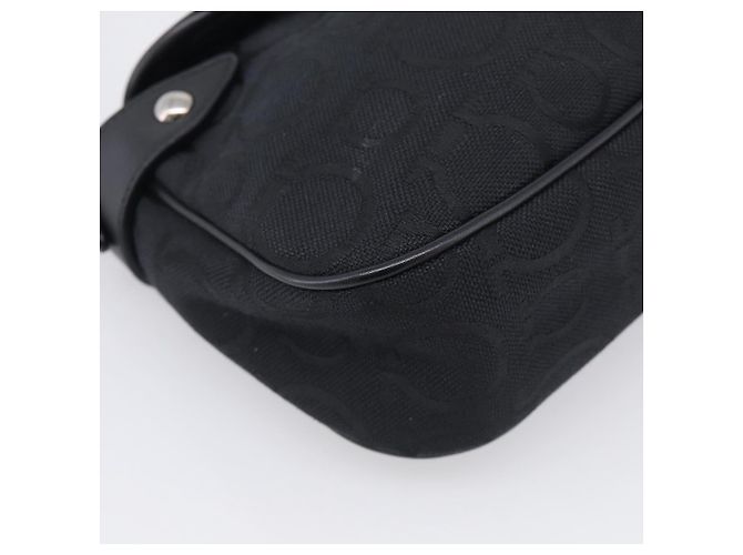 Salvatore Ferragamo Gancini Shoulder Bag Canvas Black Silver - vista 14