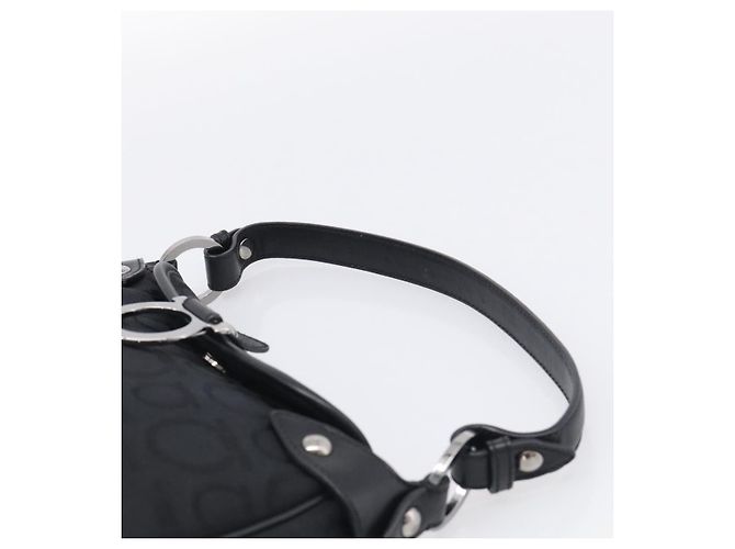 Salvatore Ferragamo Gancini Shoulder Bag Canvas Black Silver - vista 8