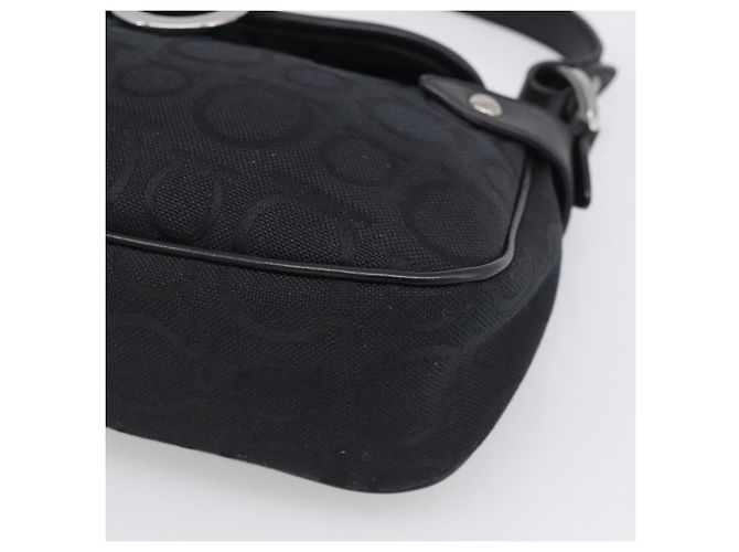 Salvatore Ferragamo Gancini Shoulder Bag Canvas Black Silver - vista 9