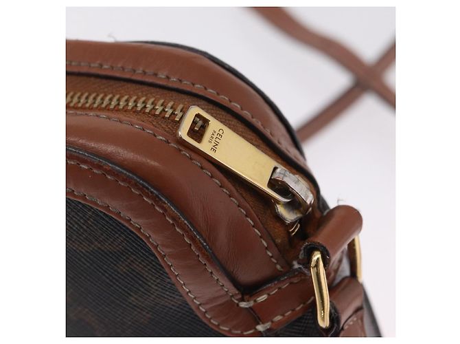 Céline CELINE Triomphe Shoulder Bag PVC Leather Black Gold Tone - vista 10