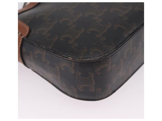 Céline CELINE Triomphe Shoulder Bag PVC Leather Black Gold Tone - vista 16