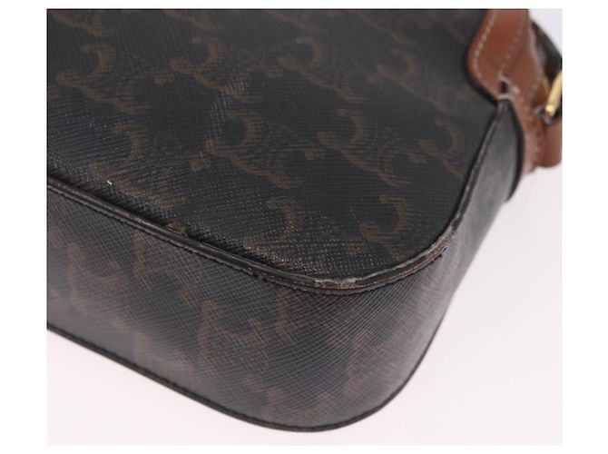 Céline CELINE Triomphe Shoulder Bag PVC Leather Black Gold Tone - vista 19