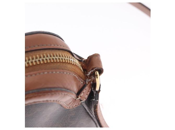 Céline CELINE Triomphe Shoulder Bag PVC Leather Black Gold Tone - vista 9