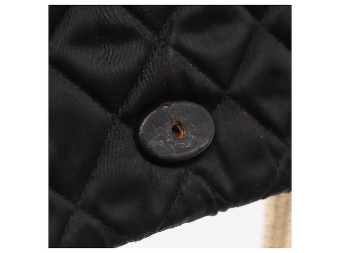CHANEL Matelasse Chain Shoulder Bag Nylon Black Gold Tone CC - vista 10