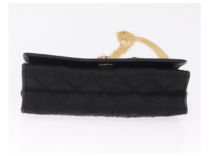 CHANEL Matelasse Chain Shoulder Bag Nylon Black Gold Tone CC - vista 5