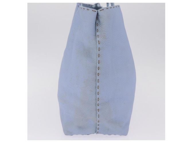 FENDI Celeria Tote Bag Leder Hellblau Silber 8BH088 - Ansicht 4